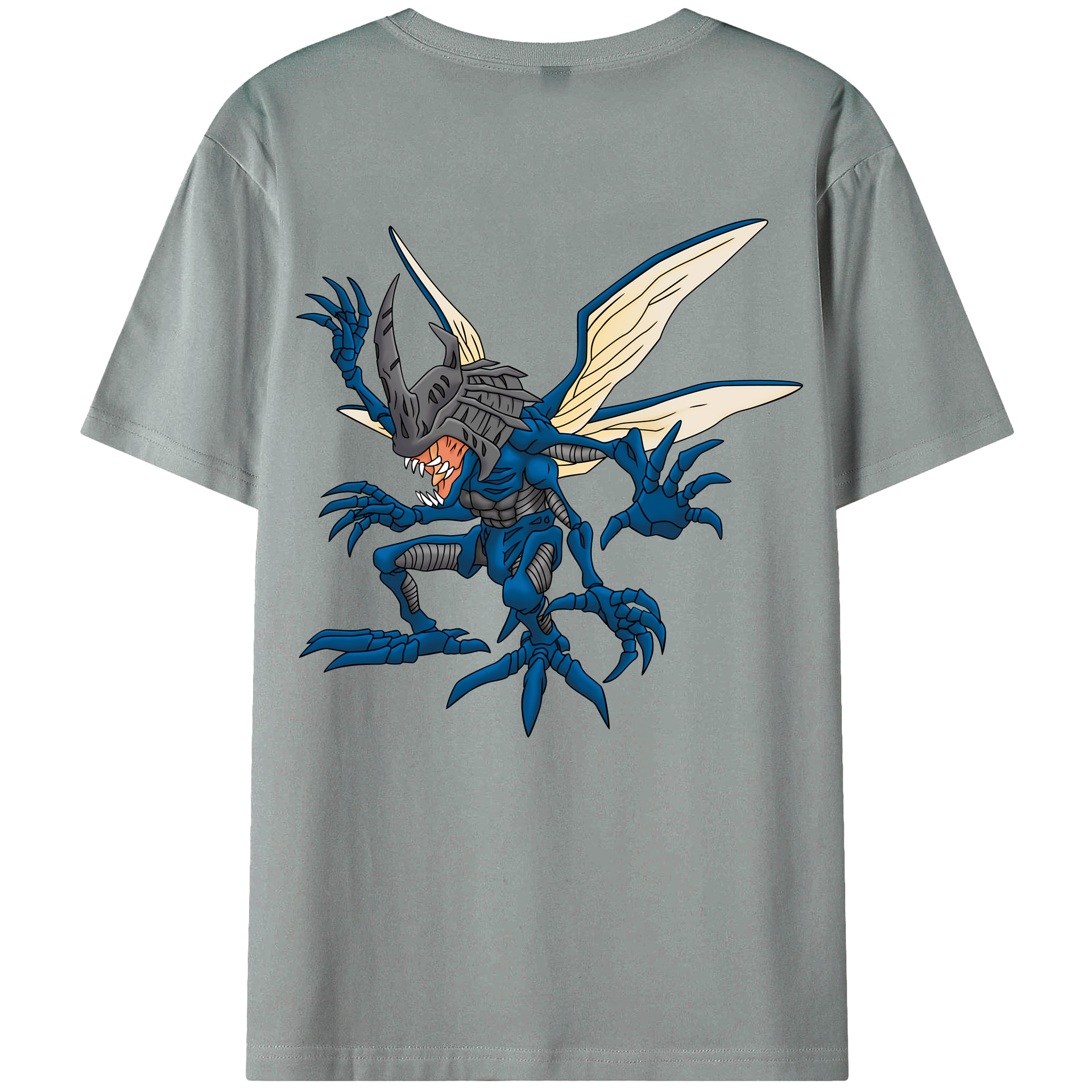 （画像用） Digimon デジタルモンスター/デジモン 綿100％ メンズ半袖Tシャツ（バックプリント） 通気性